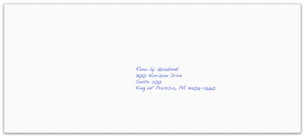 application example envelope handwritten address