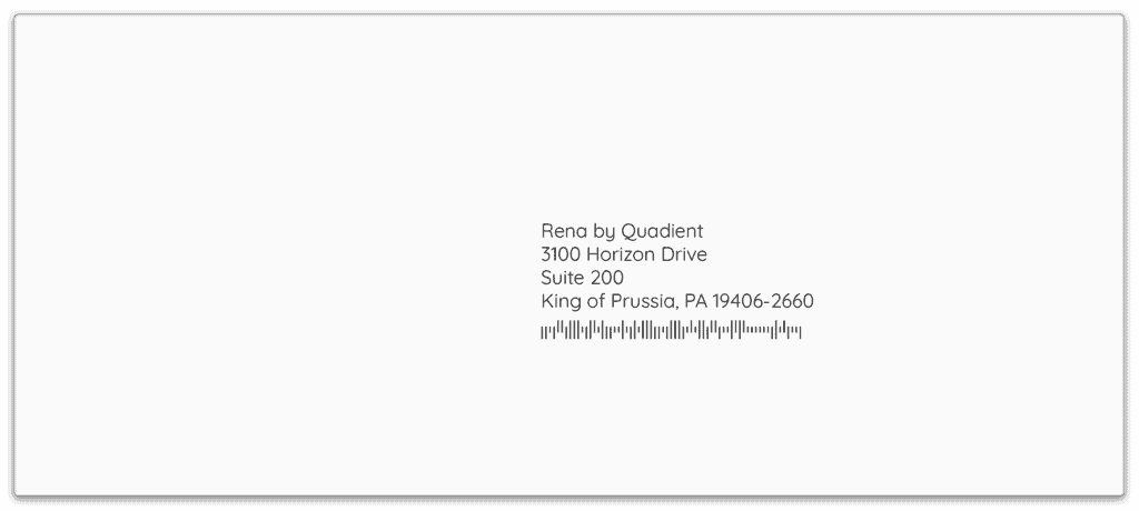 envelope with address block imb barcode